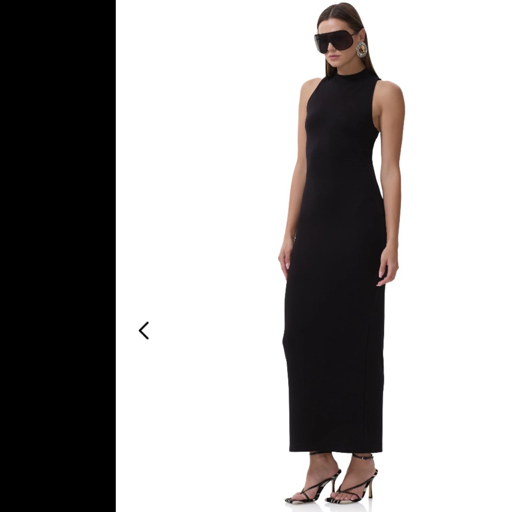 REVOLVE AFRM Women's Casper Funnel Neck Bodycon Maxi Dress, Noir, Small, NWT
